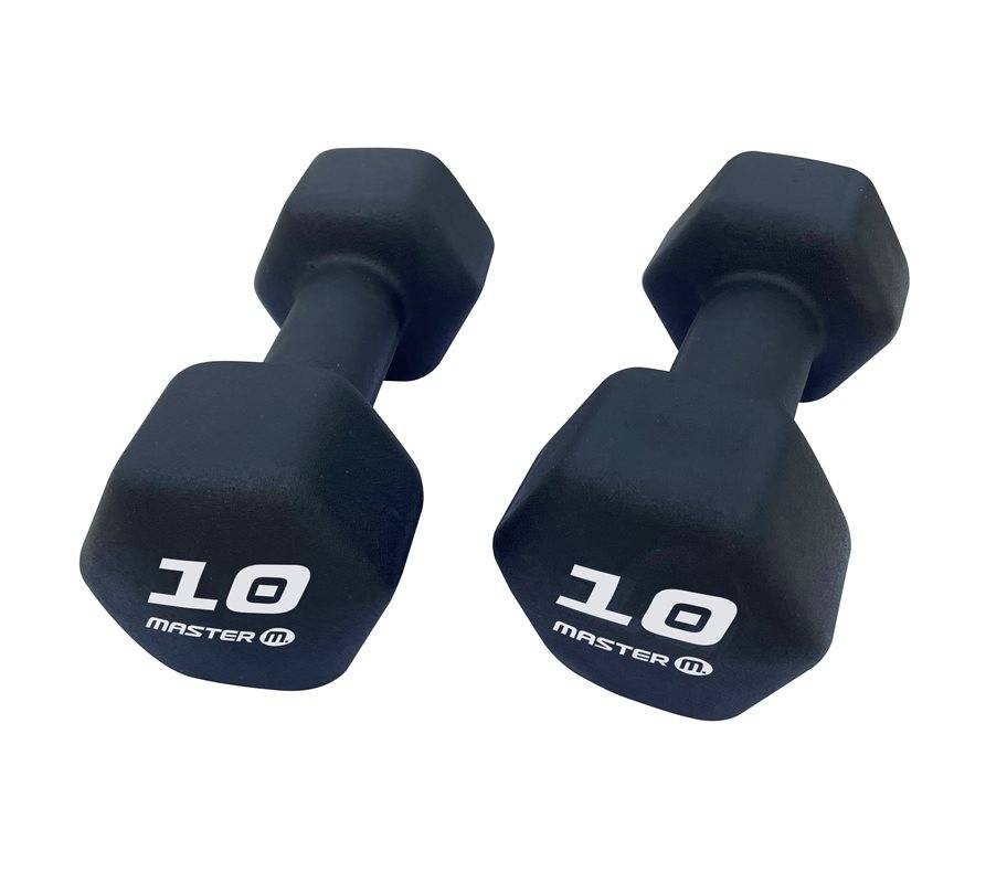 Master Fitness neoprenhantlar par 1–10 kg svarta