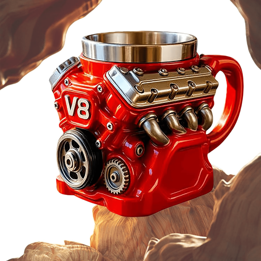 V8-motor kaffekrus rød bil elsker gave 11oz