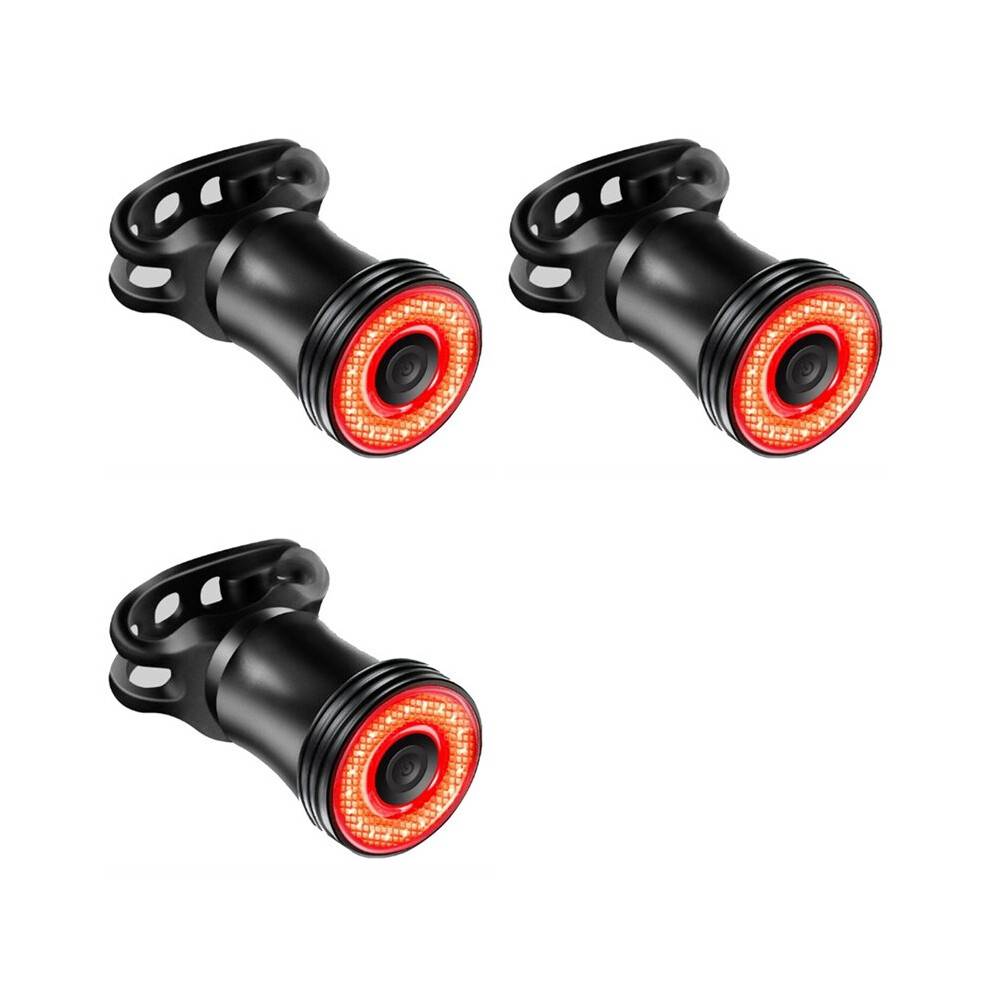 3X Bike Tail Light,Brake Sensing Bicycle Rear Lights for Night Ride,Bike LED Back Lights Type C Rechargeable