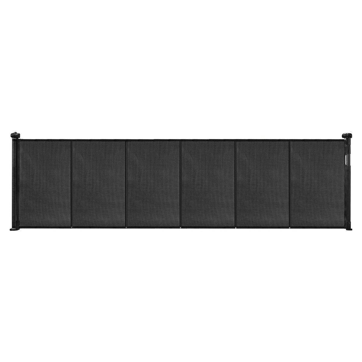 Retractable Baby Gate 870 mm Tall Extend to 2800 mm Wide Kids Pets Black