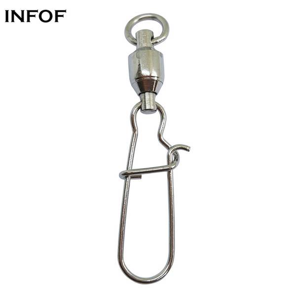 100 pieces/lot Fishing ball bearing swivel with duolock snap Stainless sea Bass fishing Sinker connector Crappie Tuna fishing tackle
