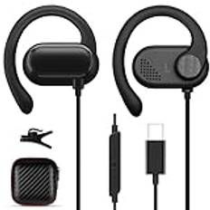 USB C-hörlurar för 15 Pro Max Plus, USB C kabel Open Ear hörlurar och mikrofon med over ear krok hörlurar med kabel USB C-anslutning för Samsung A34 A54 A33 A53 S23 Ultra FE Pixel 8 Pro 7a 7