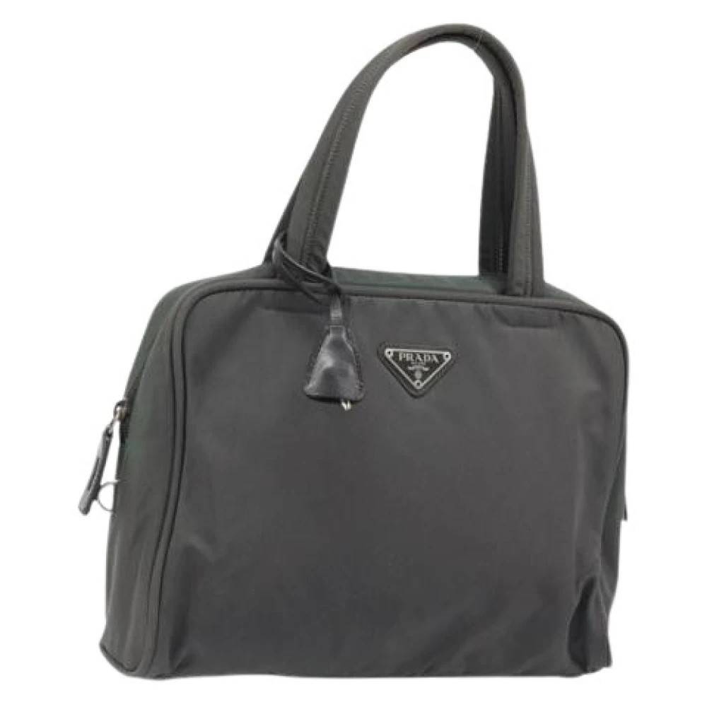 Prada Vintage Pre-owned Vintage Nylon Håndtaske - Vintage - Dame - Grå - ONE SIZE - Nylon