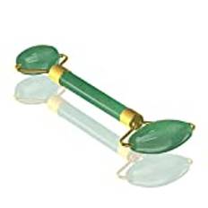 Gua Sha stenmassage Rose Quartz Jade Roller Facial Massager Green Aventurine Face Roller Natural Stone Amethyst Massage Roller Skin Care Tool-grön