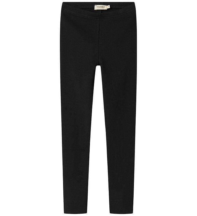 MarMar Leggings - Rib - Modal - Svart - MarMar - 1 år (80) - Leggings