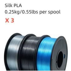 TEMU 3d Printer Filament, 250g Pla Filament Bundle, 1.75mm Smooth Filament Muticolor, 250g/0.55lbs Spool, 3 Rolls, Black + Gray + Blue