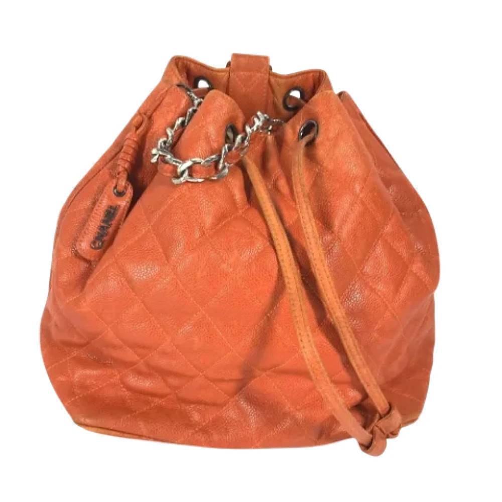 Chanel Vintage Pre-owned Laeder chanel-tasker - Vintage - Dame - Orange - ONE SIZE -