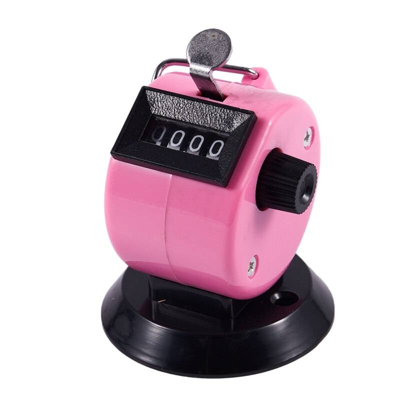 Golfbana 4 -siffrig nummerklicker handhållen tally counter svart rosa
