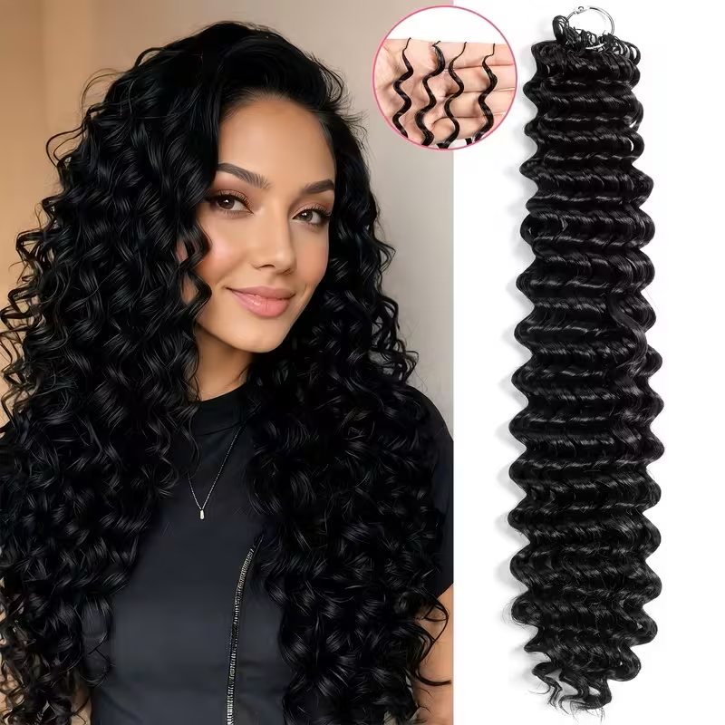 Crochet Human Hair Deep Wave Human Hair Extensions For Bohemian Braids 100% Raw Human Hair Crochet Braids Miracle Knots