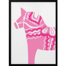 Dala Horse in Pink Poster - 70x100 cm / 28x40″