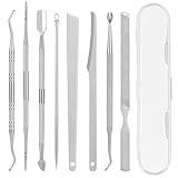 LOPHE Ingrown Toenail Tool Kit, 8 Pcs Stainless Steel Pedicure Tool Kit, Ingrown Toe Nail File and Nail Lifter Cuticle Pusher Pedicure Set, Manicure Treatment for Nail Cleansing, Silvery