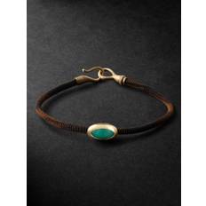 OLE LYNGGAARD COPENHAGEN - Life Gold, Malachite and Cord Bracelet - Men - Brown - 18