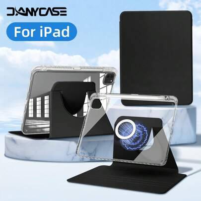 DANYCASE roterande skyddande fodral kompatibelt med iPad Air 8 (M4) 11 tum 13 tum 2026-modell 11:e generation (A16) 2025-modell 10:e generation 10,9 t - Svart (Multi-size)