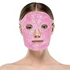 ACWOO Cooling Face Mask, Gel Beads Face & Eye Mask För Svullna Ansikte Och Ögon, Återanvändbar Hot Cold Therapy Gel Ansiktsmask För Migränlindring, Huvudvärk, Mörka Ringar, Torra Ögon, Svullna Ögon