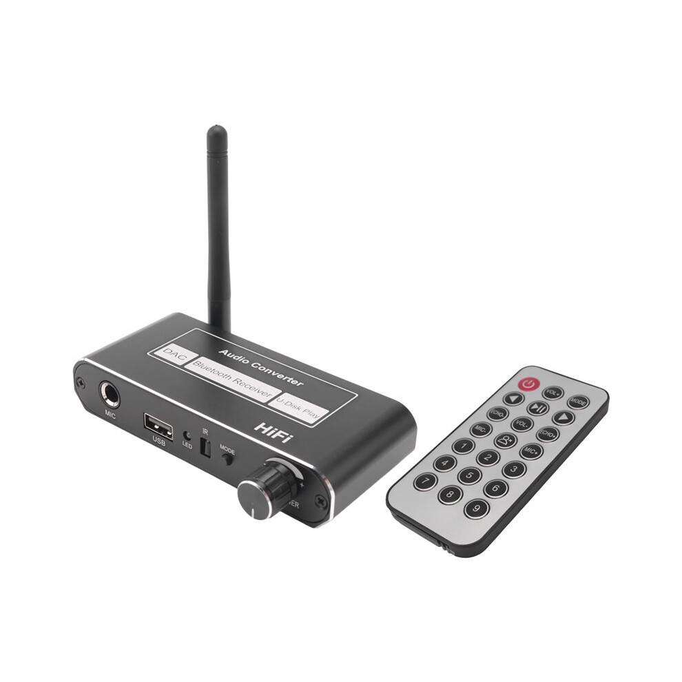 Wireless HIFI DAC Converter 5.2 Receiver Audio Coaxial To R/L 3.5Mm Aux Adapter with U Disk Mic