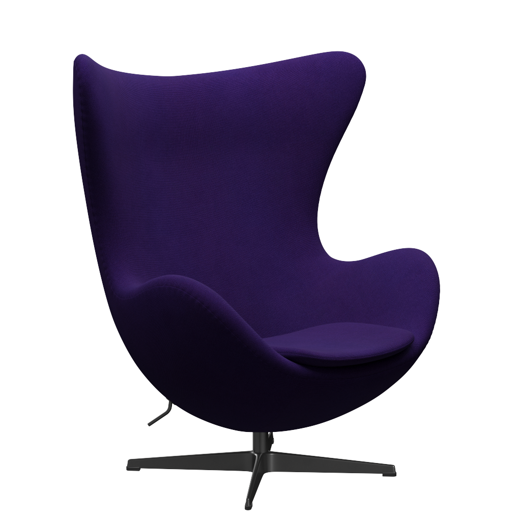 3316 Ægget loungestol, stel i sort af Arne Jacobsen Hallingdal - 702 Purple - Jacobsen Plus