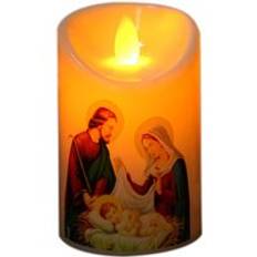 Jesus christ candles lampa led värmeljus romantisk pelarljus flamfritt elektroniskt ljus batteridrivet - 6