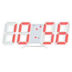 Digital LED Clock 3D Wall Hanging Clock with Smart Luminous Memory Function - Red