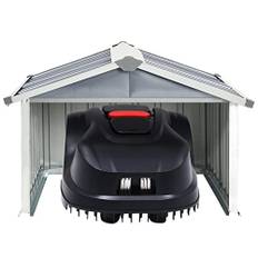 Tidyard Robotgräsklippare gräsklippare garage robotgräsklippare 92 x 97 x 63 cm (B x D x H) robotgräsklippare garage gräsklippare robot galvaniserat stål grå
