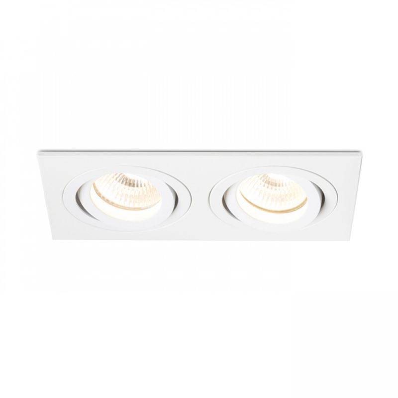 Square Twin Kipbar 2 x GU10 mat hvid