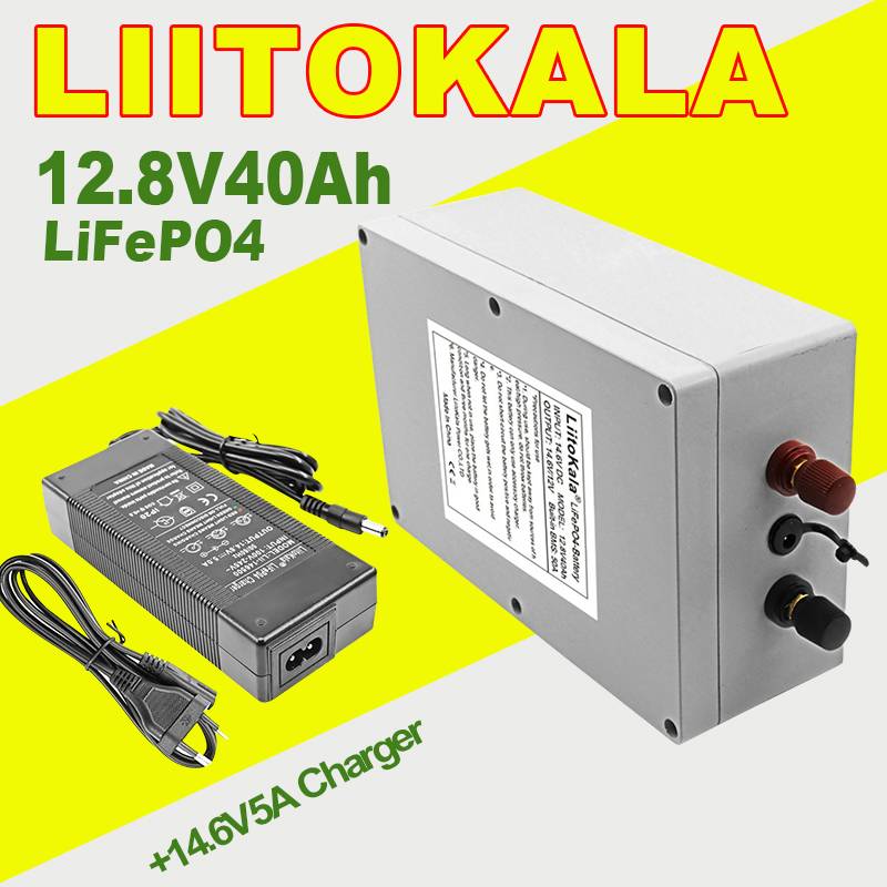 Liitokala 12v LiFePO4 Rechargeable Battery Pack 12.8V 20Ah-50Ah 4000Life Cycles with BMS Protection for Solar RV Mar