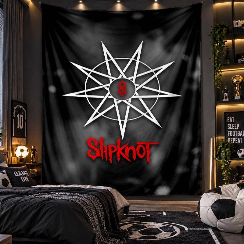 Wall Hanging Tapestry Slipknot Print Cloth for Living Room Bedroom Home Decor