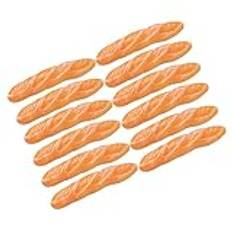 ibasenice 12 St Imiterad Lång Baguette Burk Miniatyr Plysch Modellsats Leksak Utrustning Barn Docka Mini Brödform Brödform Prydnad Dekoration Mobiltelefon Leksaker Mat Minibröd Orange Harts