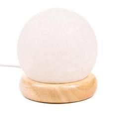 Mini Mood Salt Lamp Sphere White Usb + Led -- 450 G 9 Cm