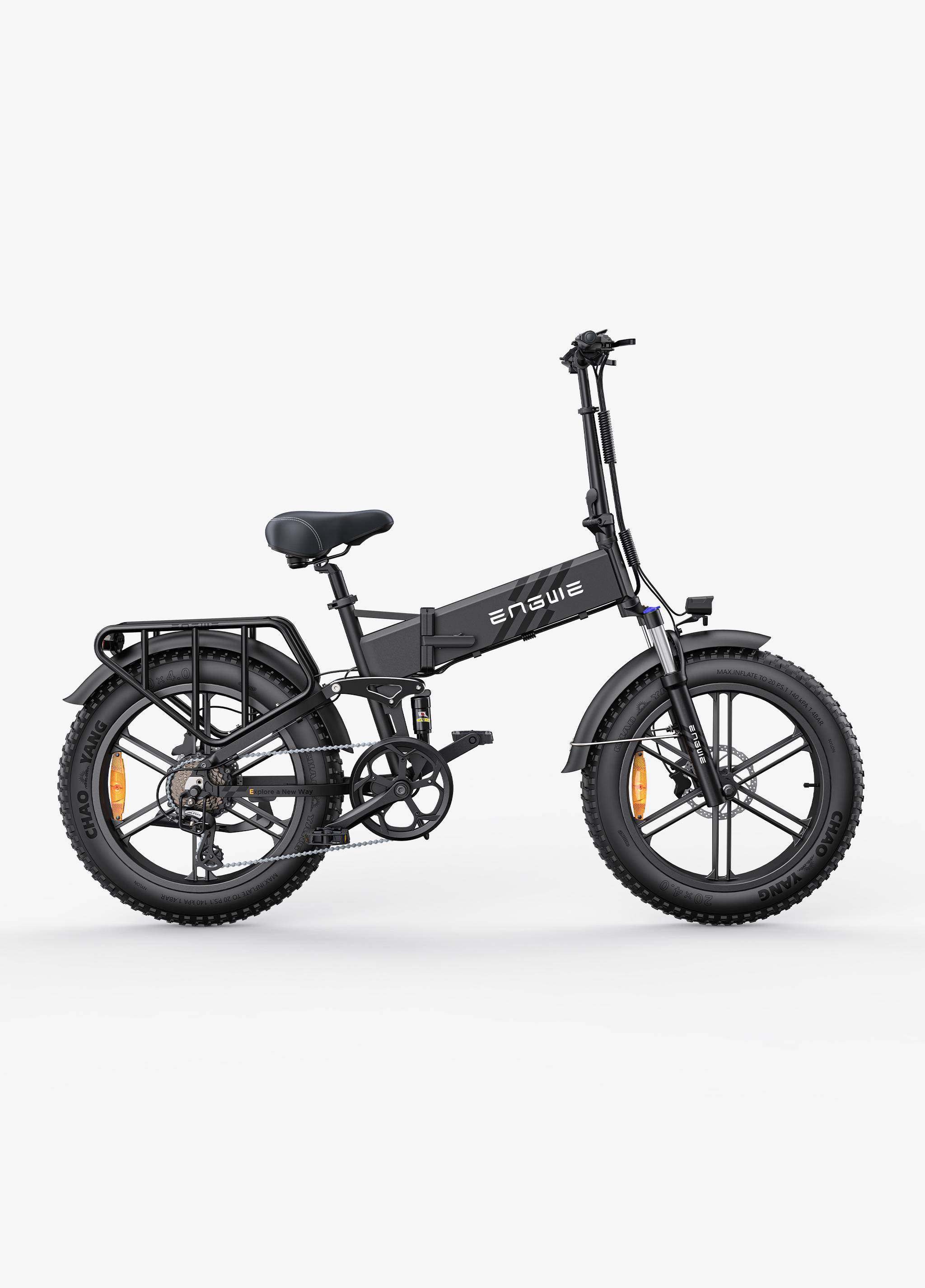 ENGWE ENGINE PRO 2.0 Elcykel 52V 16Ah Batteri, 750W Motor, 20*4.0 Tums Däck, Hydraulisk Broms, 75Nm Vridmoment E-cykel 52V 16Ah svart