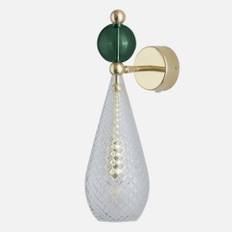 Smykke Wall lamp M Crystal check Ivy green ball