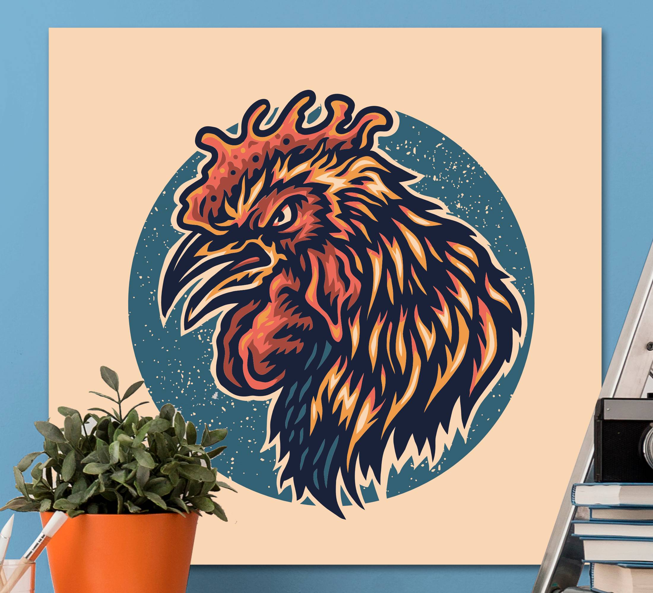Arg tupp fågelcanvas tavla canvas tavla