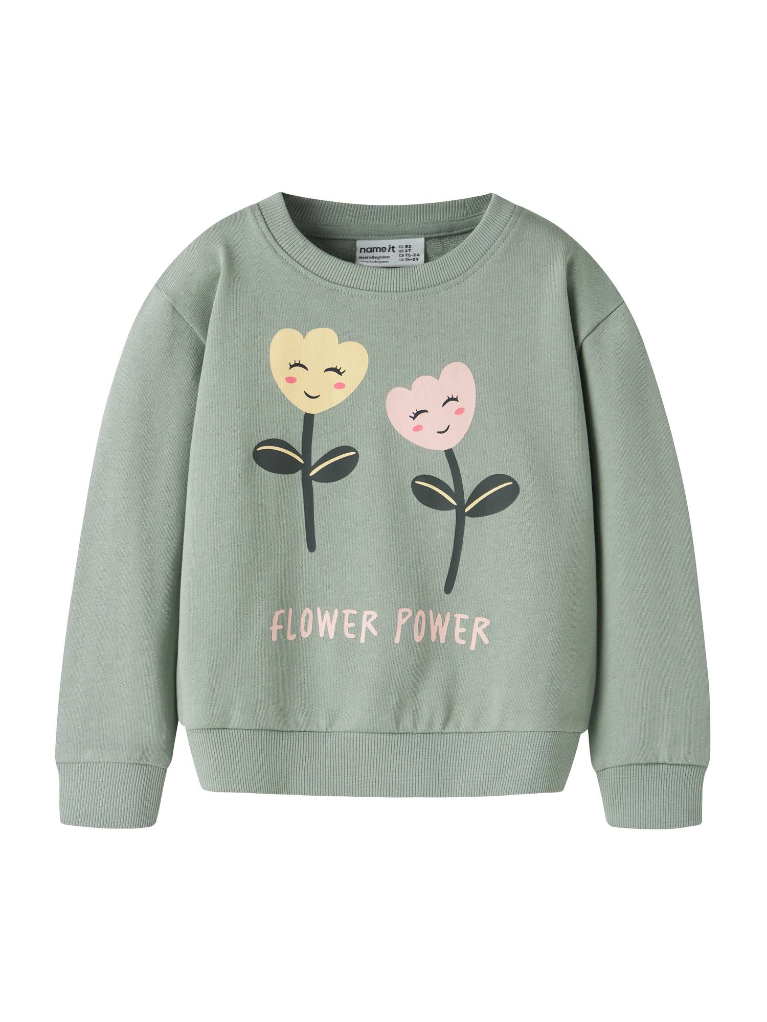 NAME IT Sweatshirt 'NMFVASACHA'  pastelgul / grøn / mørkegrøn / lyserød