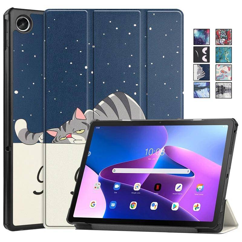 För Lenovo Tab K10 Pro K10 2ND K11 K10C TB-X6E6F Sött Målat Läder Ställ Hårt Fodral För Lenovo M10 5G M11 TB331FC grå färg