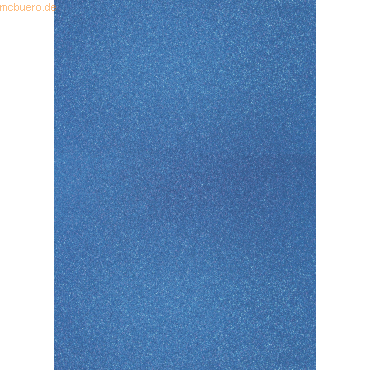 10 x Heyda Glitterkarton A4 360g/qm pfauenblau