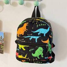 1 st barnryggsäck tecknad dinosaurie enhörningsmönster baby söt dagis skolväska vattentäta barnväskor pojkar flickor ryggsäckar - svart