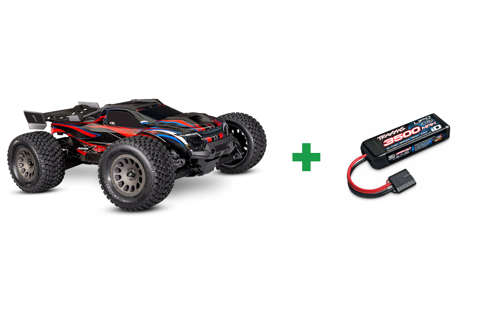 Mini XRT RTR TQi VXL-3s - Kompakt størrelse, ekstrem power - Rød / Ekstra køretid-pakken