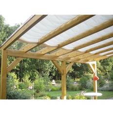 Solsegel FLORACORD polyester elfenbensvit 380x88cm