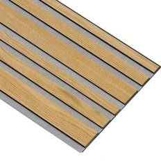I-Wood Medio+ Mixed akustikpanel, klar olieret, grå filt og sort kerne, egefiner, 17 x 300 x 2400 mm