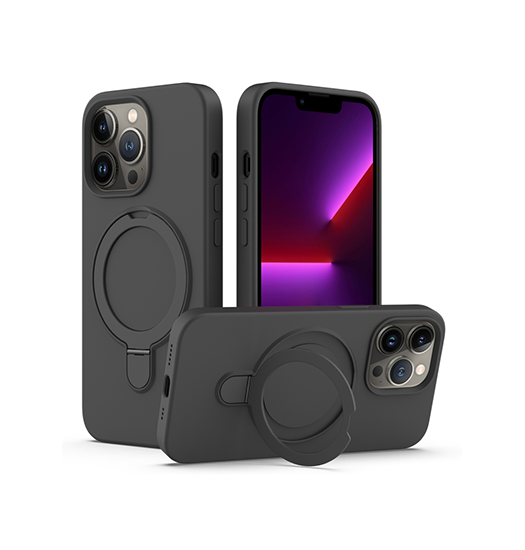 iPhone 13 Pro Max - DeLX™ Silikone Cover m. MagSafe Ring - Sort