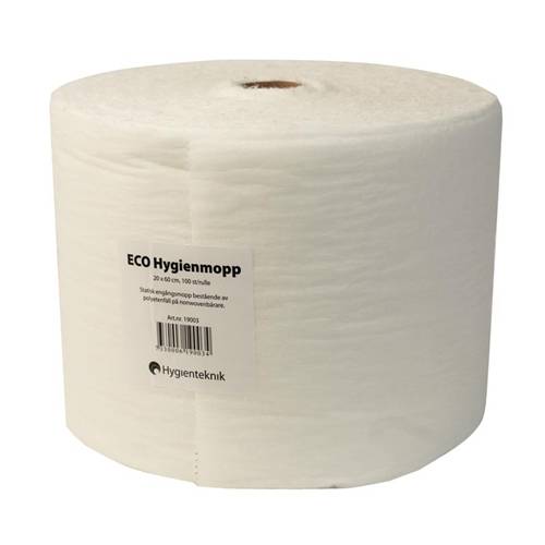 Moppduk engångs ECO Hygienmopp - 60cm vit rulle - 100 st