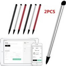 2 st kapacitiv penna pekskärm penna penna ritning tablett pennor kapacitiv penna för iphone ipad samsung galaxy - Röd