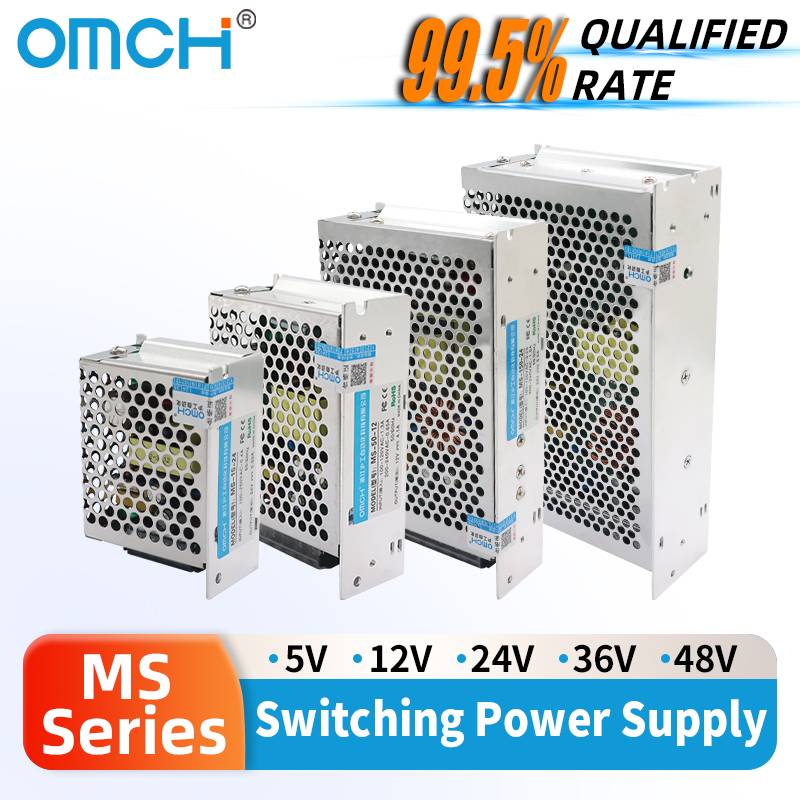 OMCH MS Series Switching Power Supply 15/25/35/50/60/75/100/120/145/150/200/250/300/350/400W 5V/12V/24V/36V/48V AC to DC SPMS