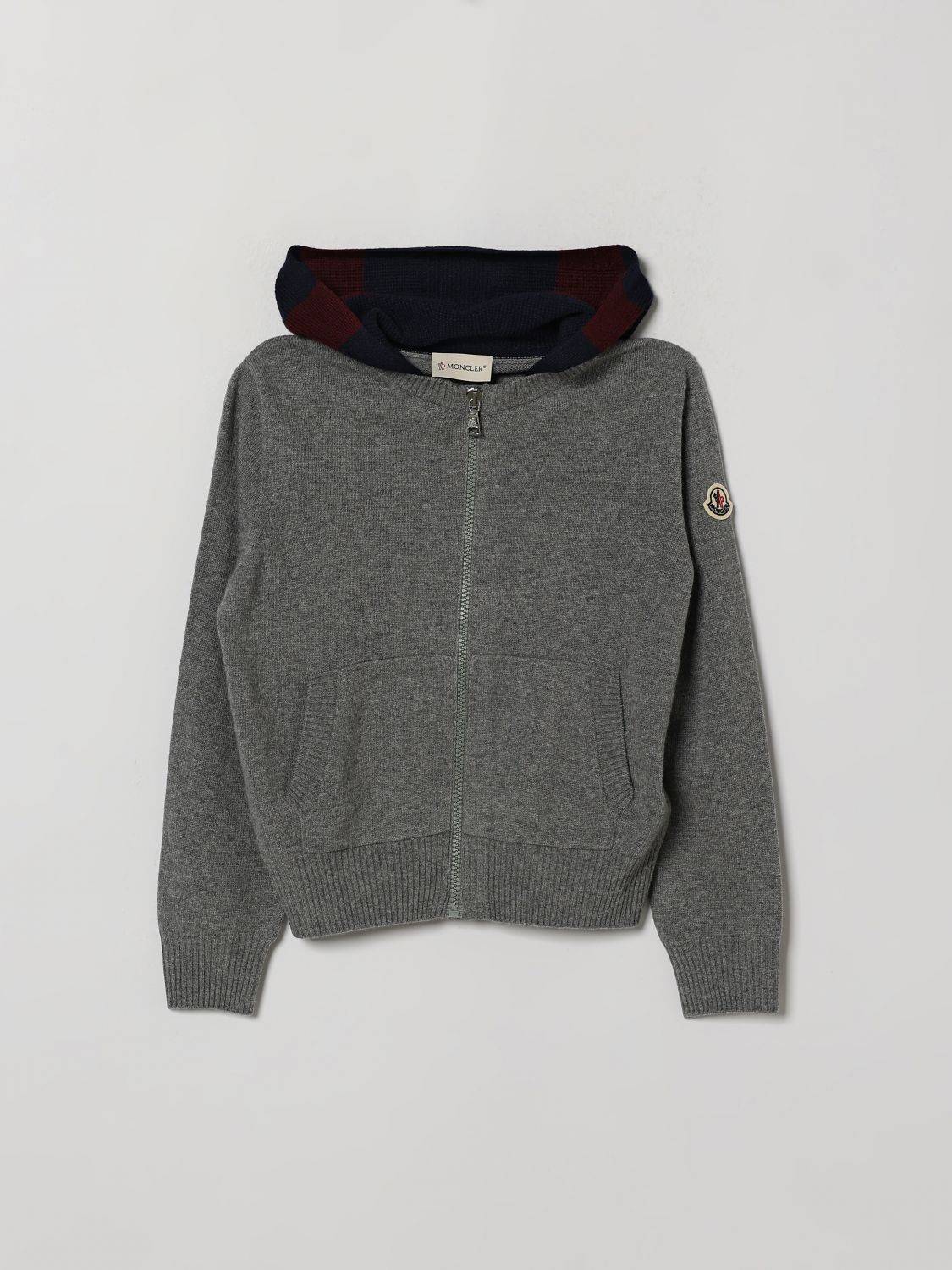 MONCLER Kapuzen-Cardigan für Jungen aus Wolle und Kaschmir mit Reißverschluss - 4