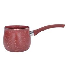 Single Handle Coffee Warmer Boiling Pot Mini Milk Pan Aluminum Alloy Non Stick Anti Scalding for L(for 6.5-9kg) röd