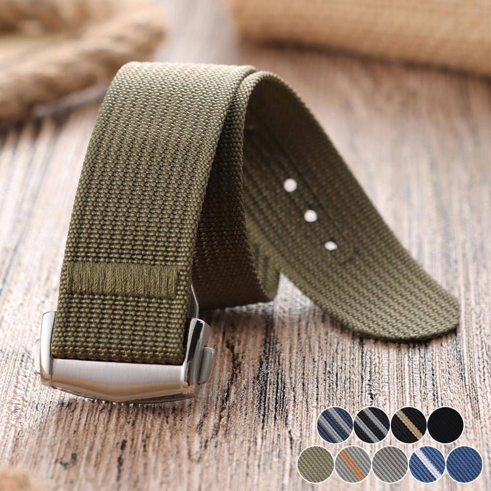 20mm 22mm Klockarmband för Omega Herr Militär Sport Vattentätt Nylonklockarmband för Seiko för Tudor Vikbar Spänne Armbandsur