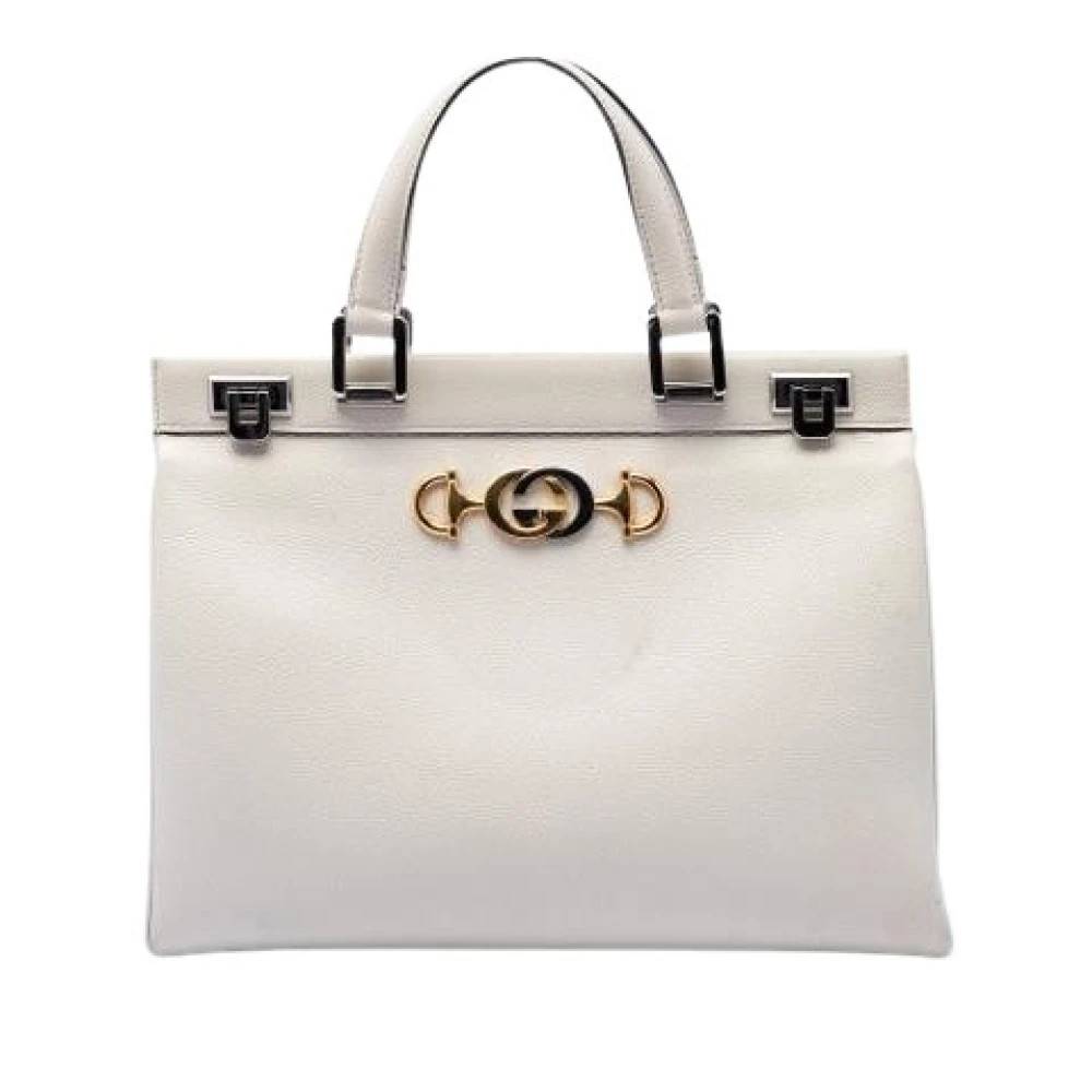 Gucci Vintage Pre-owned Zumi Satchel - Vintage - Dame - Hvid - ONE SIZE - Læder