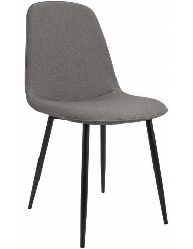 Spisebordsstol i metal og polyester H88 cm - Sort/Lysegrå