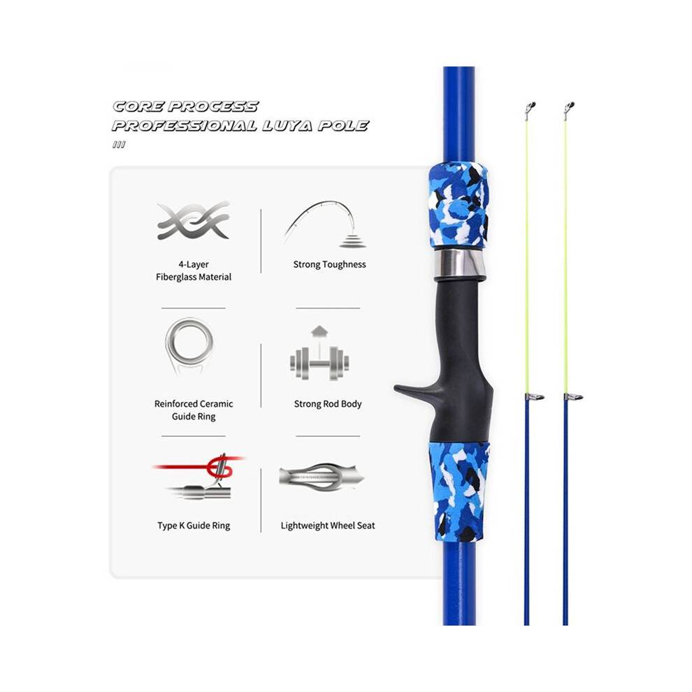 LEO 165CM Kids Fishing Rods Set Luya Telescopic Portable Comfortable Grip Fishing Rods Kit with Reel Ice Fishing Rod C