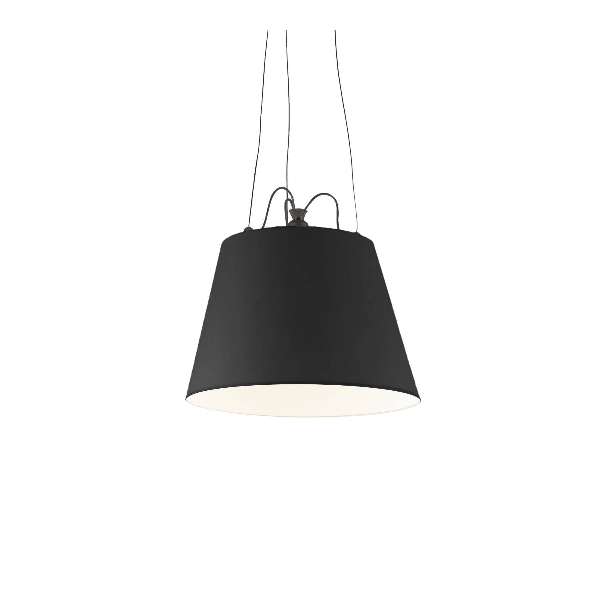 Artemide - Tolomeo Mega Pendellampa, Skärm i Svart satintyg Ø 52 cm, Svart - Pendellamper - Giancarlo Fassina,Michele De Lucchi - Sort