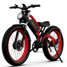 DUOTTS N26 26 Fat Tire Electric Bike, Dual 750W Motors, 48V 20Ah Samsung Battery, Hydraulic Disc Brakes, 120KM Range 48V 1500W 20Ah blå/vit